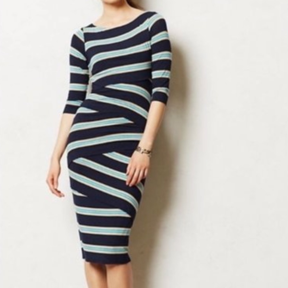 Anthropologie Bailey 44 Navy Midi Column Dress